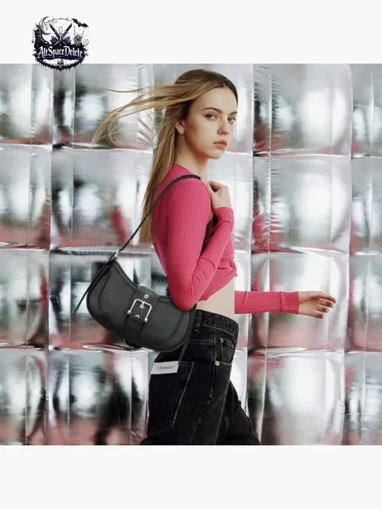 Retro Crescent Hobo Shoulder Bag Vegan Leather Adjustable Strap 10.5x6 - Picture 2 of 7